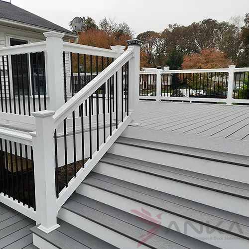 Composite deck boards on a veranda walkway