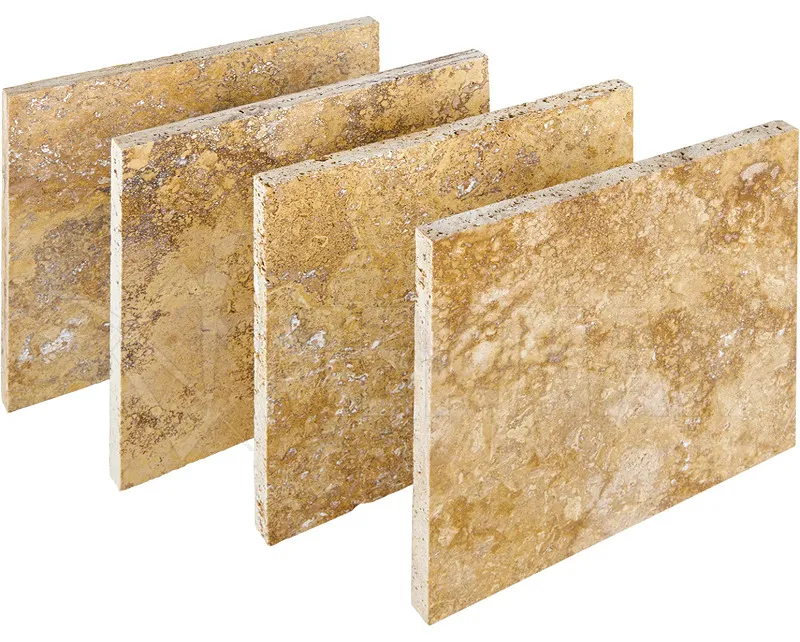Yellow gold travertine tiles